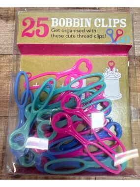 25 Colorful Bobbin Clips Sewing Thread Organizer Craft Accessory
